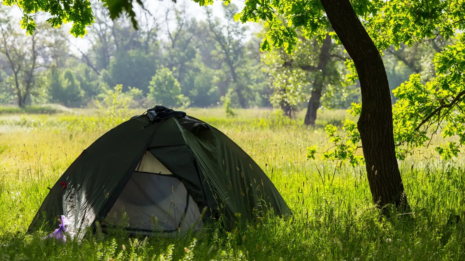 Sleeping outside in nature